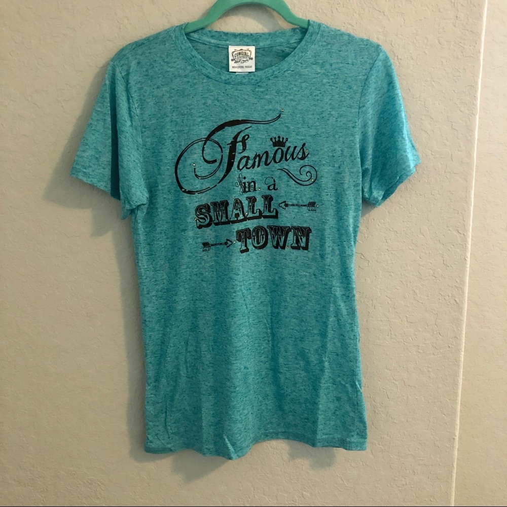 👚 Cowgirl Justice Hth Teal Famous Tee - XL